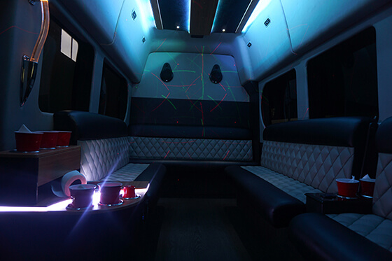 inside one of our Everett party buses