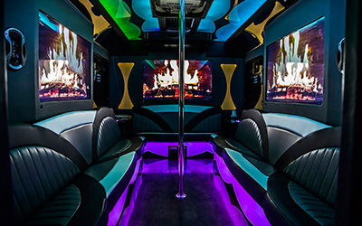 Tacoma Hummer limo Bus with leather seating for small groups