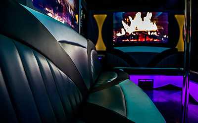 art interior of our party buses